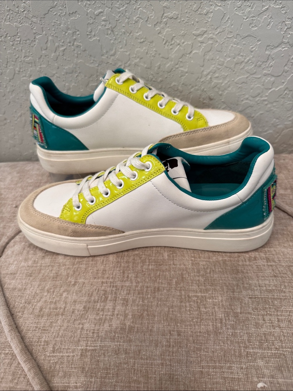 Karl Lagerfeld Paris Women's Calico Patch Lace-Up Sneakers